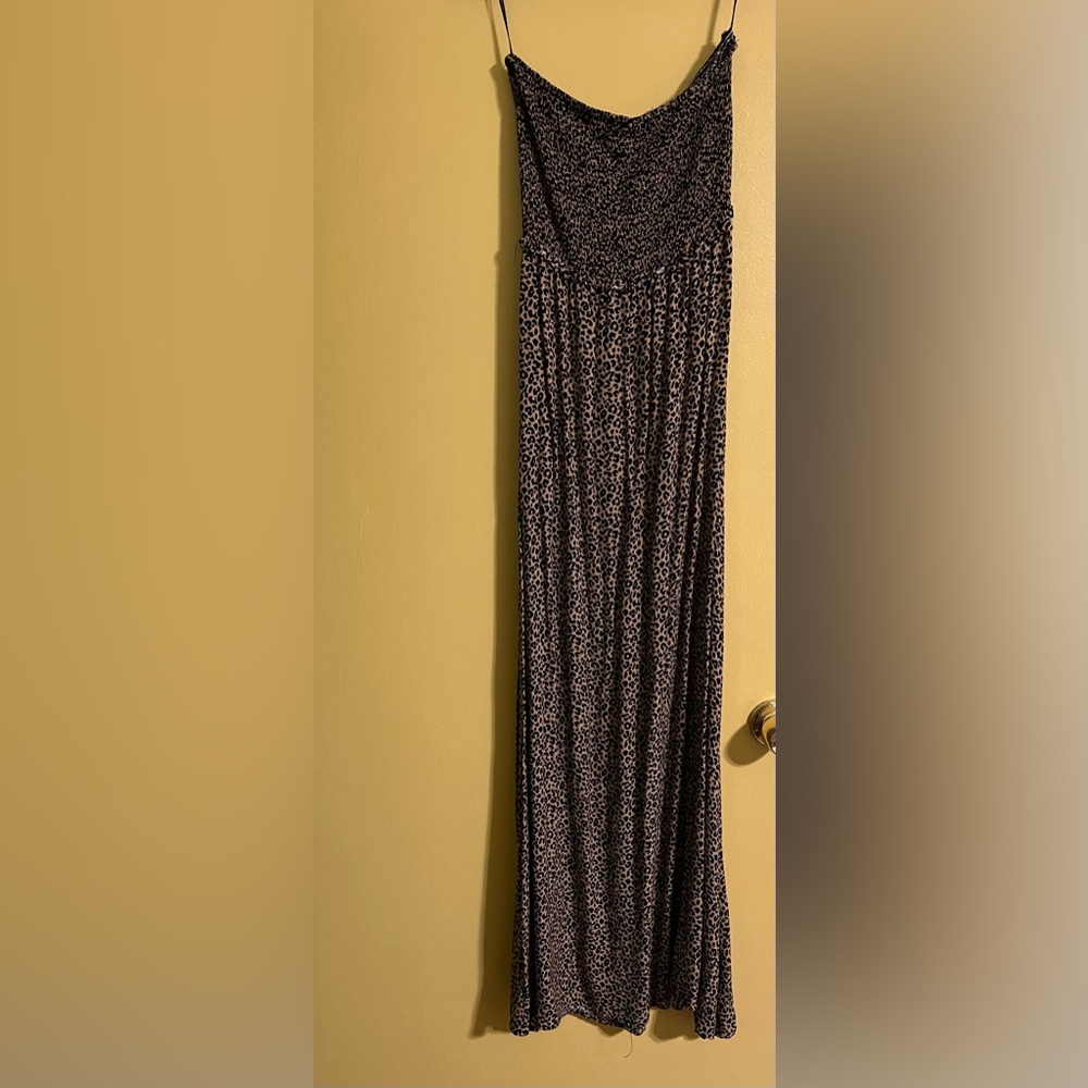 Women's Black and White Printed Maxi Dress